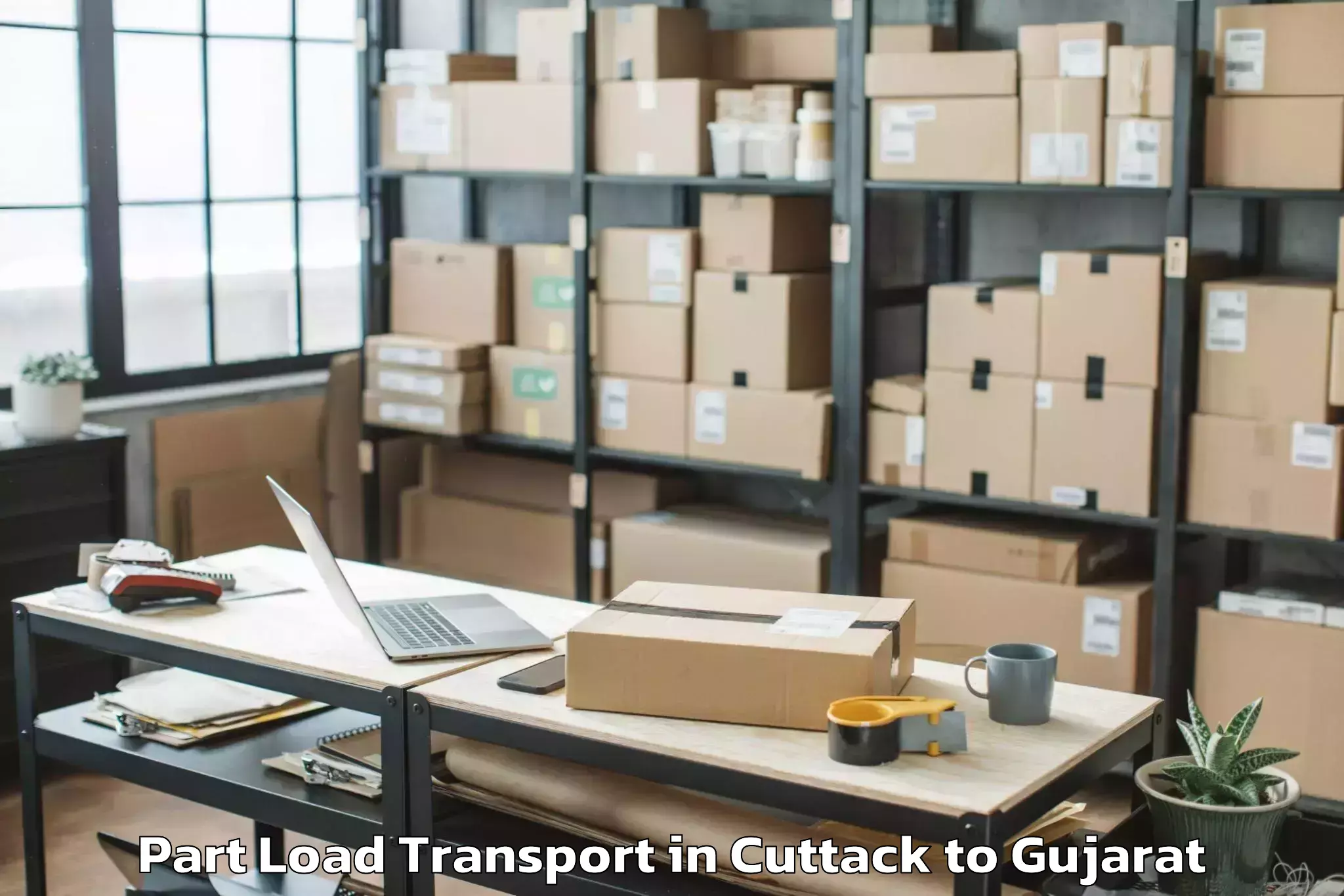 Book Cuttack to Dwarka Part Load Transport Online